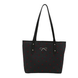 POLKA DOT BLACK BOW UNDERARM TOTE_CWAB3316