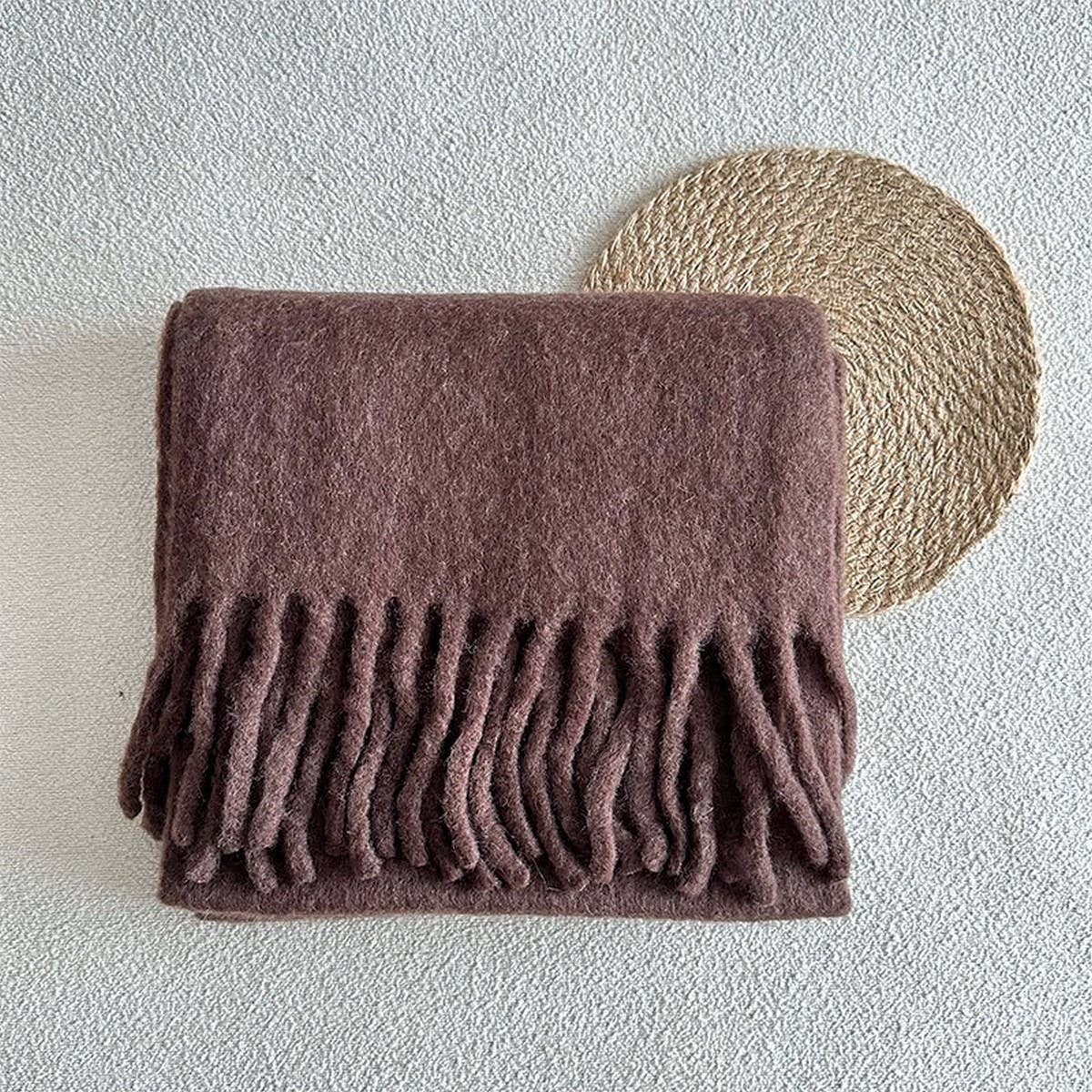 RED WOOL BLEND SCARF FOR WINTER SOFT WARM_CWASC2282