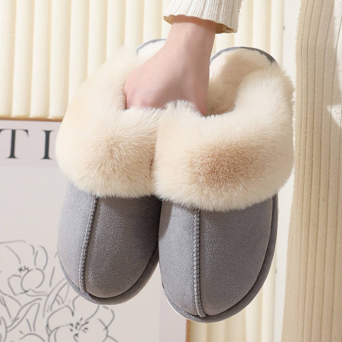 FLUFFY COZY WARM SOFT HOUSE SLIPPERS_CWSHS0253