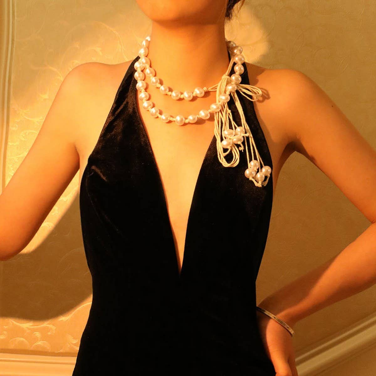 BOHO PEARL TASSEL CHAIN BELT FOR WOMEN DRESSES_CWMM6410