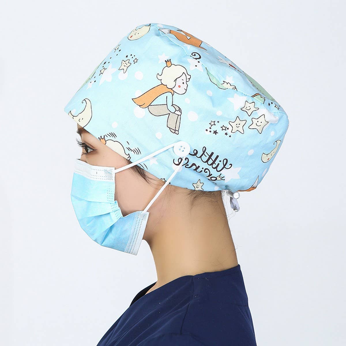 NURSE CAP OPERATING ROOM ADJUSTABLE ROUND CAP_CWAH3336