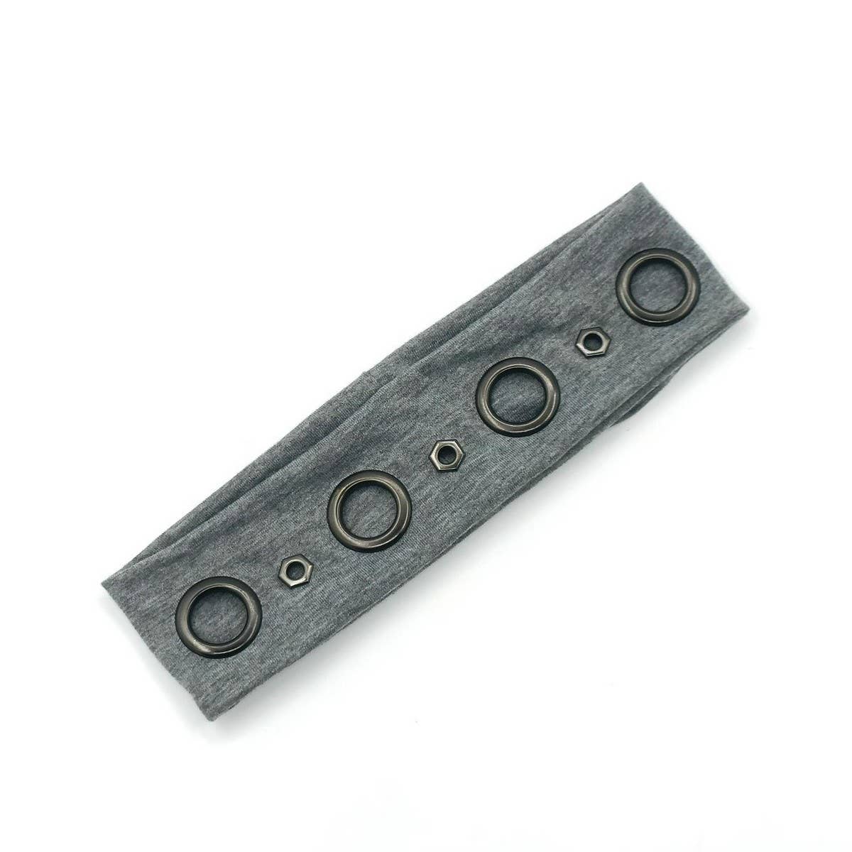 ELASTIC PUNK HEADWRAP WITH GEOMETRIC STUDS_CWAHA6313