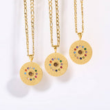 Vintage 12 Constellation Tarot Pendant Necklace_Cwmm5596