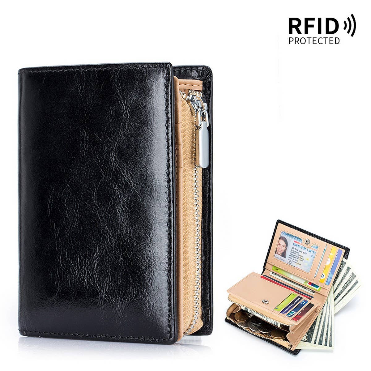 SHORT TOP LAYER COWHIDE VINTAGE LEATHER WALLET_CWAB3824