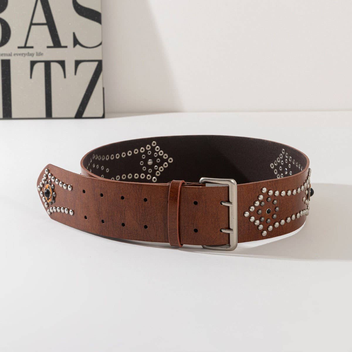 FASHION STUDDED RHINESTONE WESTERN BELT FOR JEANS_CWABE1226