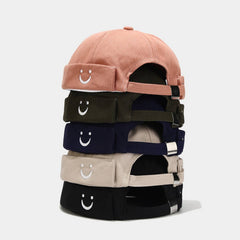 Cwah3171_Simple U Smiley Face Embroidered Beret