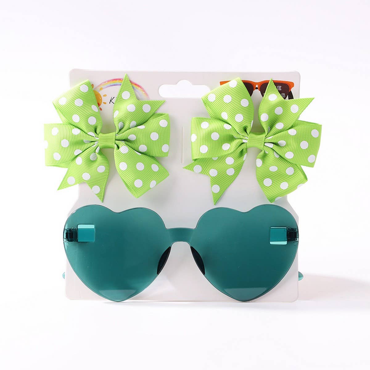 KIDS POLKA DOT GROSGRAIN BOW HAIR CLIP SUNGLASSES_CWAHA6708