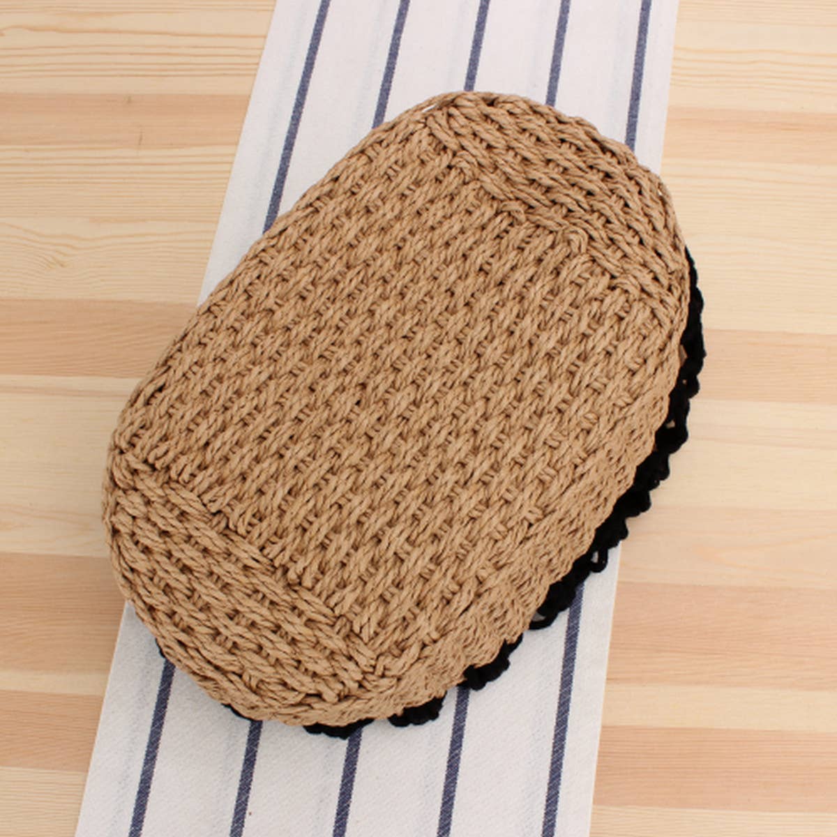 HANDMADE GRID HOLLOW SHOULDER WOVEN BAG_CWAB2026