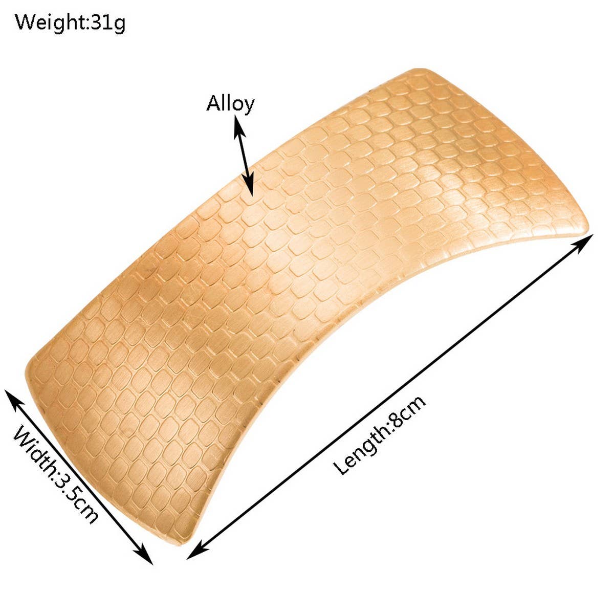 MINIMALIST METAL OVAL GEOMETRIC SPRING HAIR CLIP_CWAHA6183