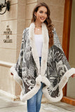 Cwocal0870_Peacock Flower Knitted Cape Thickened Shawl