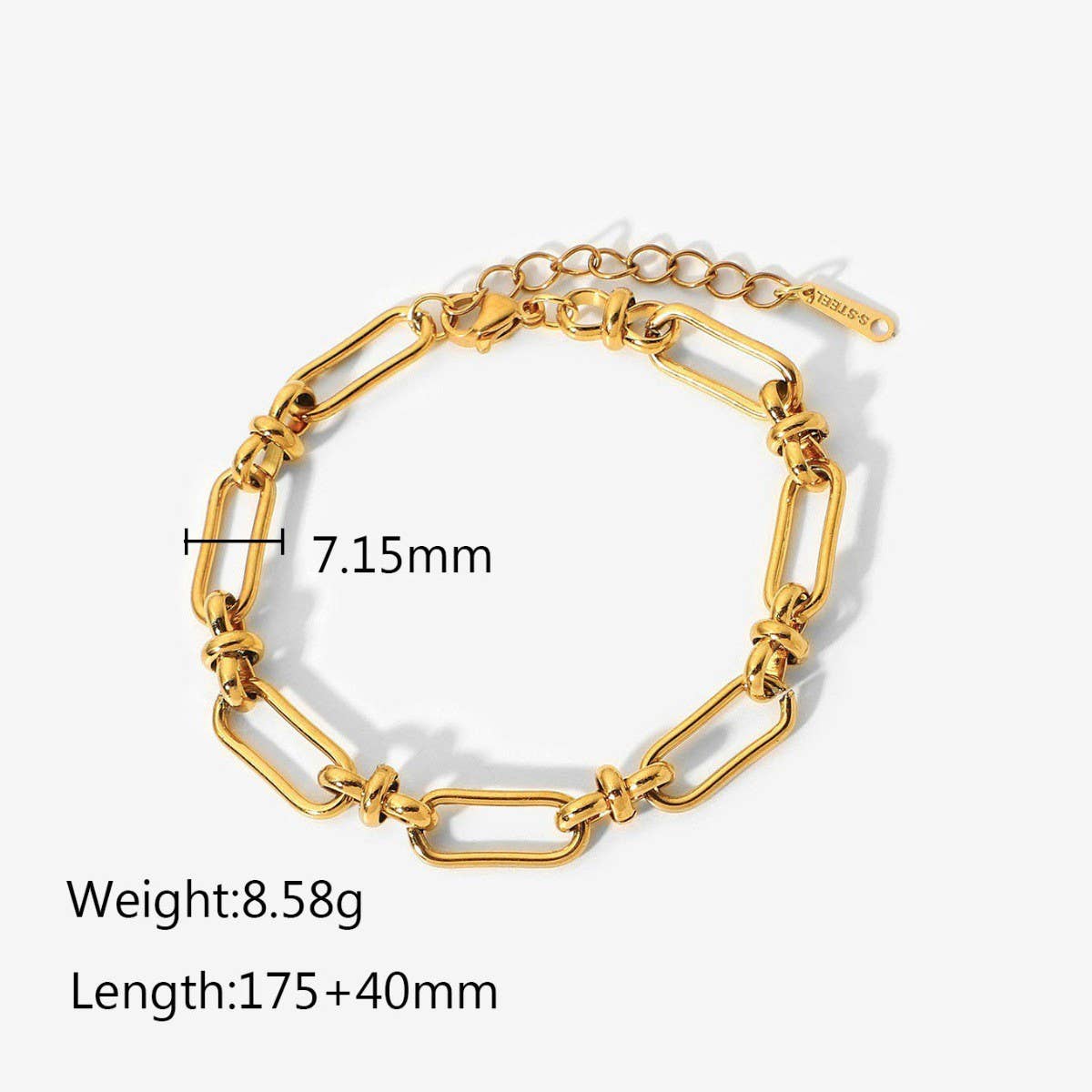 Titanium Steel Cuban Link Chain Bracelet