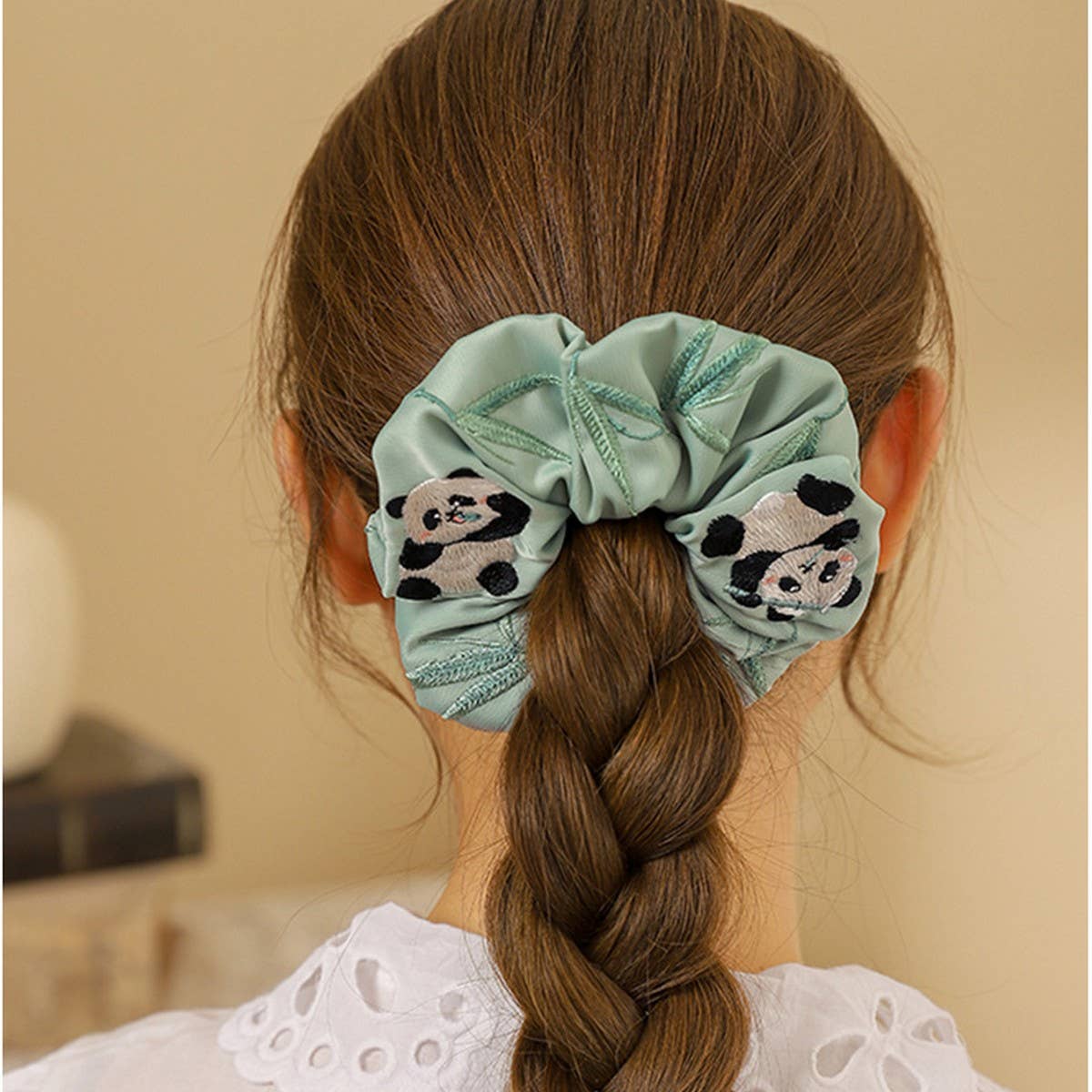 PANDA EMBROIDERED HAIR TIE FOR TRADITIONAL WEAR_CWAHA5414