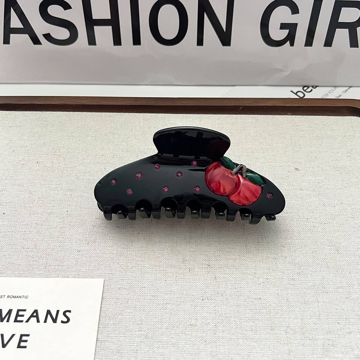 CHERRY HAIR CLAW CUTE 3D ACETATE SIDE CLIP_CWAHA5762