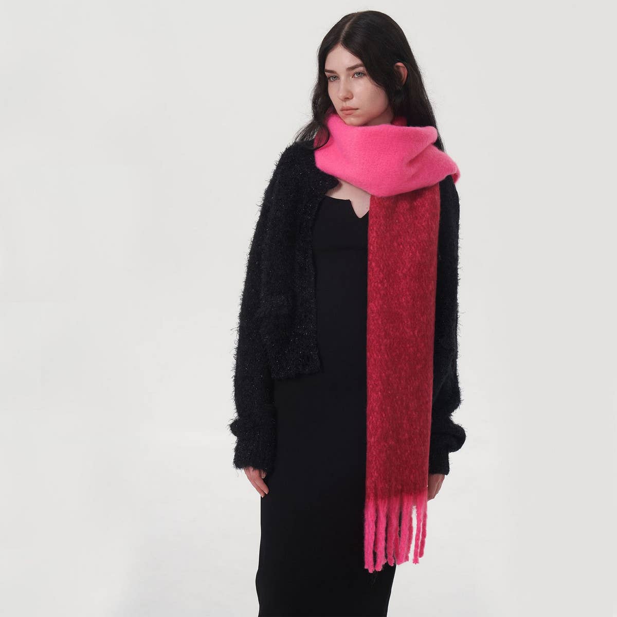 AUTUMN WINTER DOUBLE COLOR FAUX CASHMERE SCARF_CWASC0329