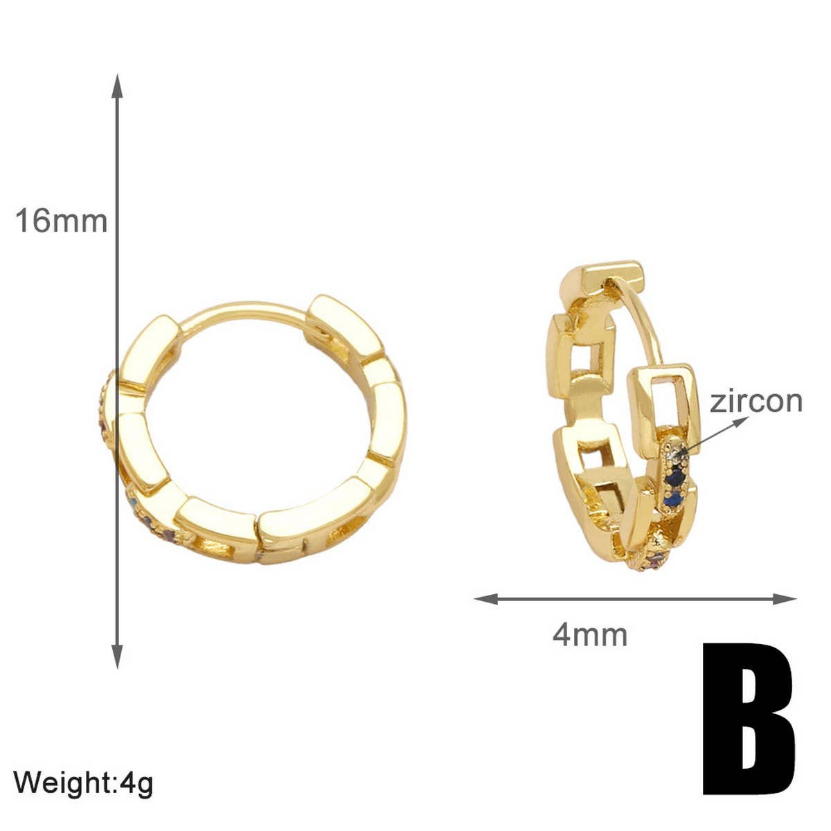 Versatile Round Gold-Plated Earrings And Studs