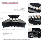 ACETATE SHARK CLIP PEARL HAIR ACCESSORY HAIRPIN_CWAHA4267