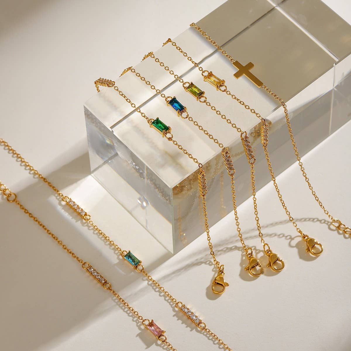 Titanium Double Layer Zodiac Cross Bracelet