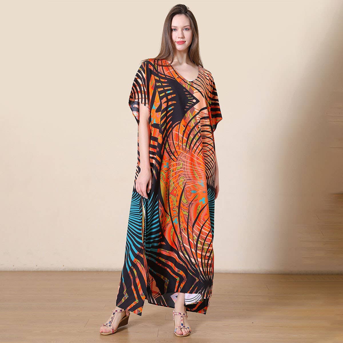 LOOSE FIT COTTON BIKINI BEACH DRESS COVER UP_CWMM6143