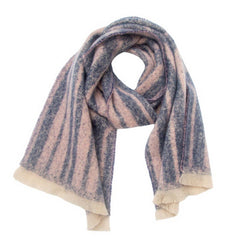 GEOMETRIC LOOP YARN WINTER SCARF WITH SHAWL WRAP_CWASC0870