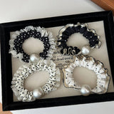 CURLY SMALL POLKA DOT HAIR SCRUNCHIES_CWAHA2820