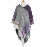 THICK TASSEL COLOR MATCHING PULLOVER CAPE SHAWL_CWASC1206