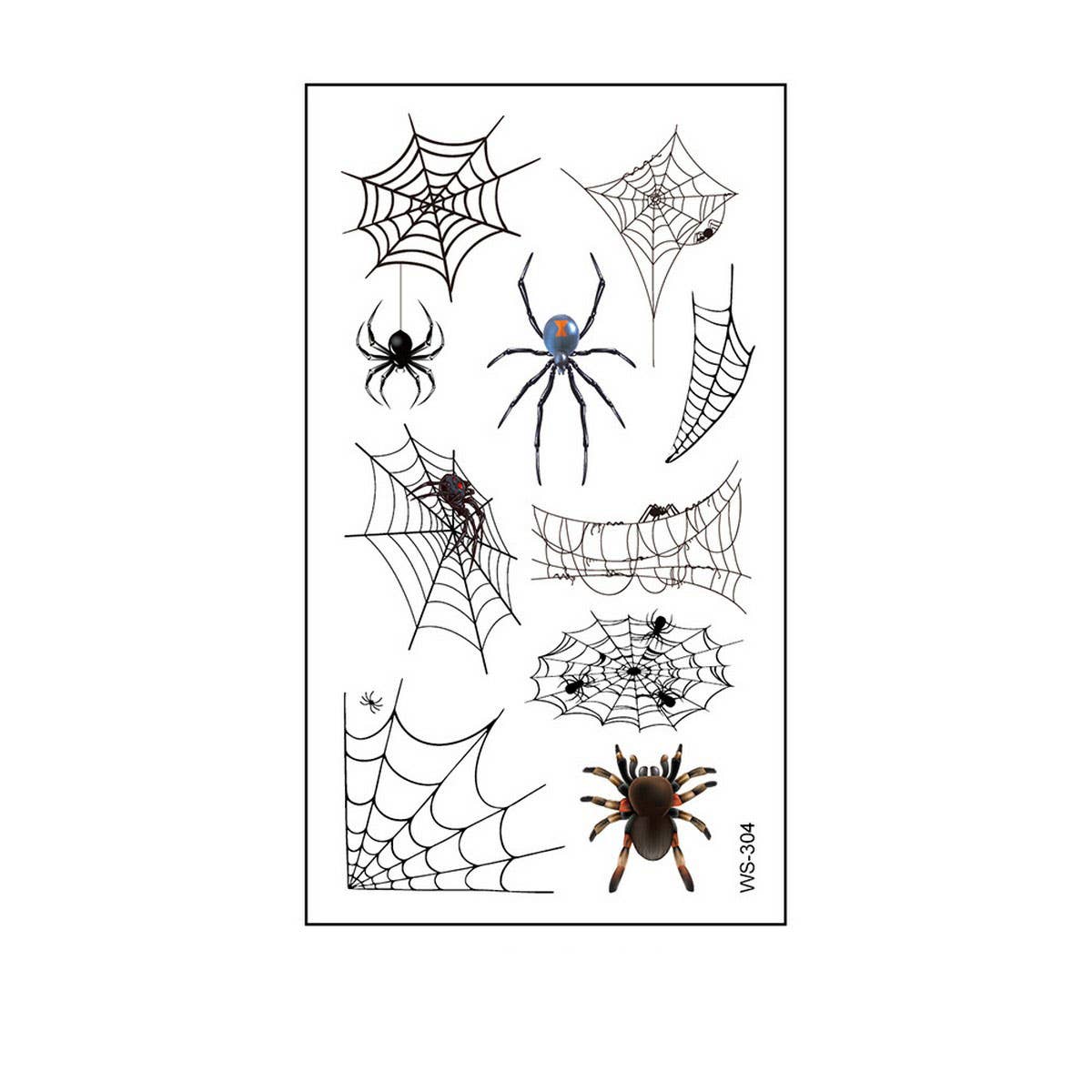 Waterproof 3D Spider Web Tattoos For Halloween_Cwmm8257