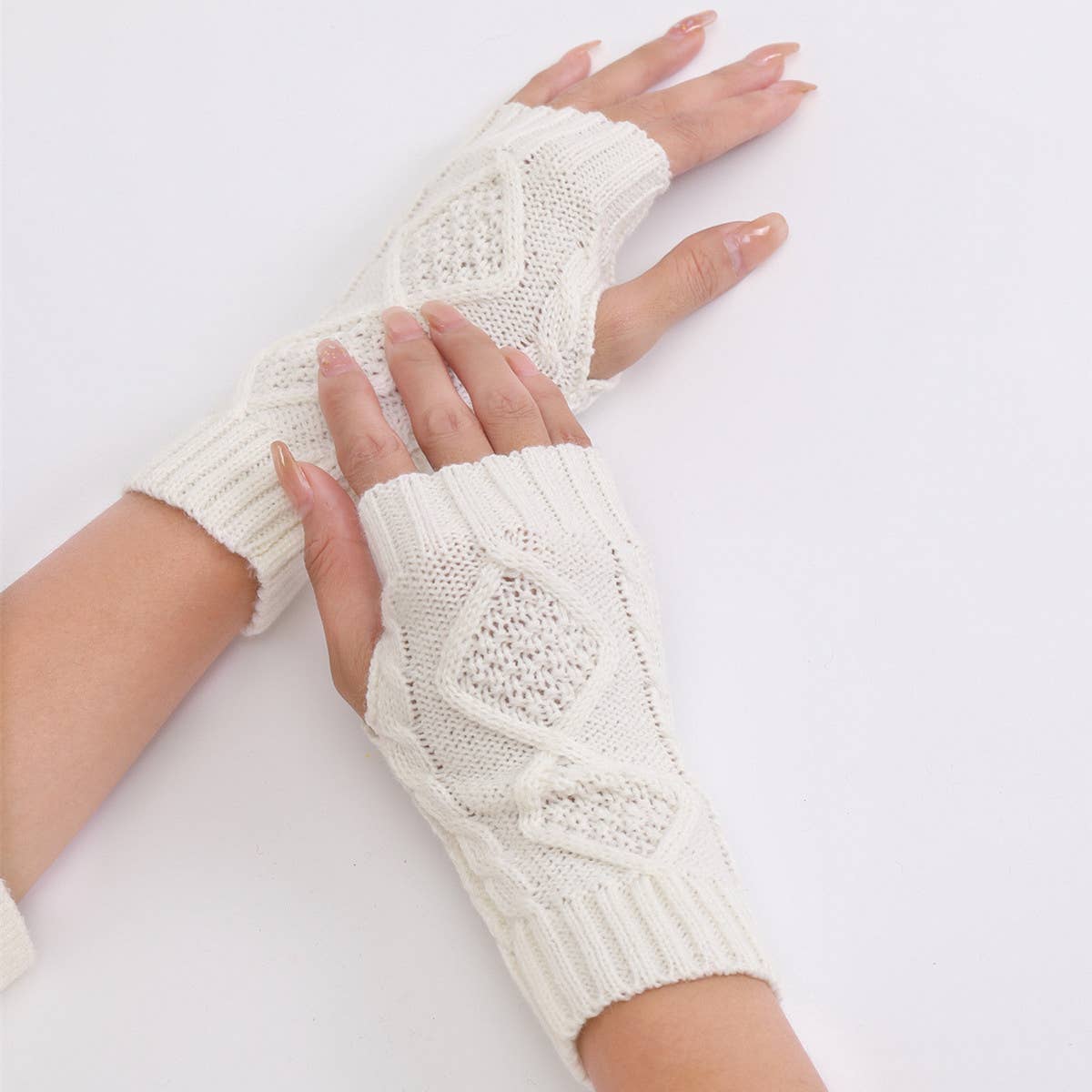 Diamond New Knitted Half Finger Gloves_Cwag0091