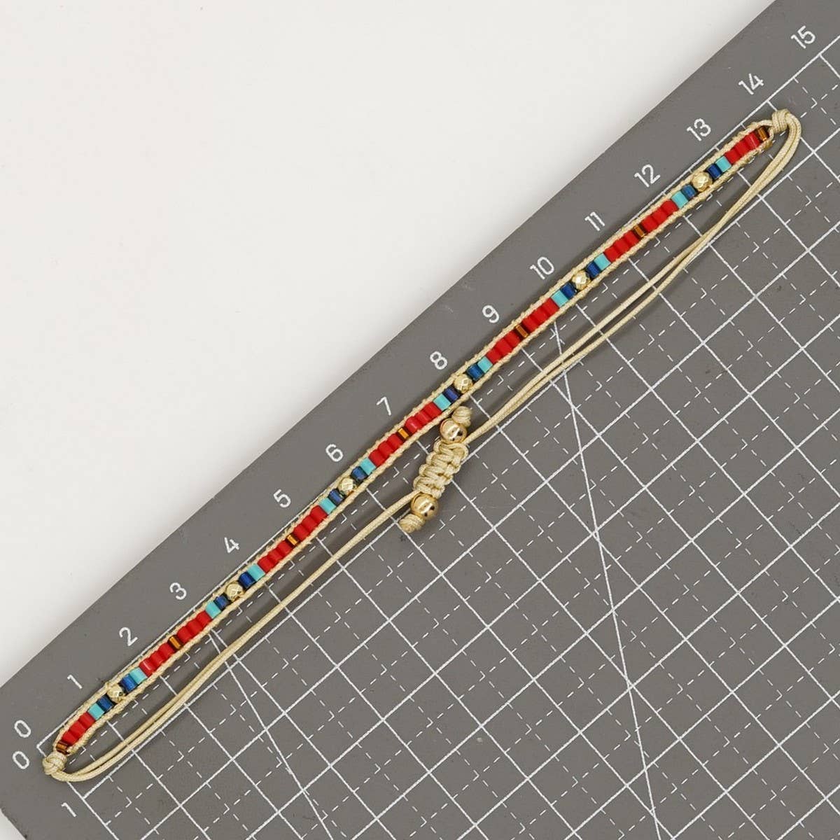 BEADED SMALL CROSS RICE BEAD BRACELET_CWMM3813