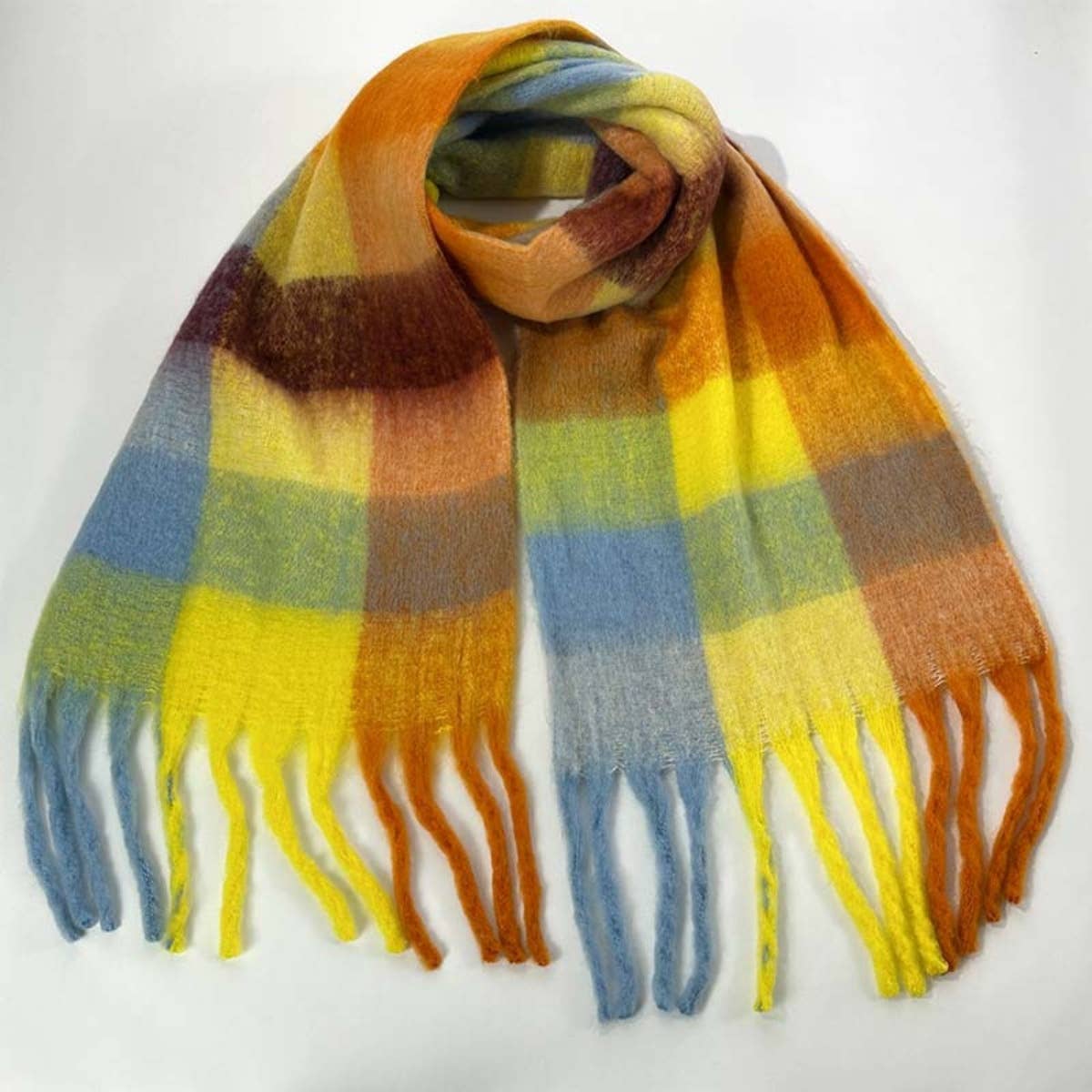 Cwasc1578_Winter Plaid Thickened Warm Scarf Shawl