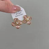 CATS EYE STONE FLOWER EARRINGS_CWAJE1284