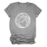 LOVE FOOTBALL T SHIRT CASUAL PLUS SIZE TOP_CWTTSL0509