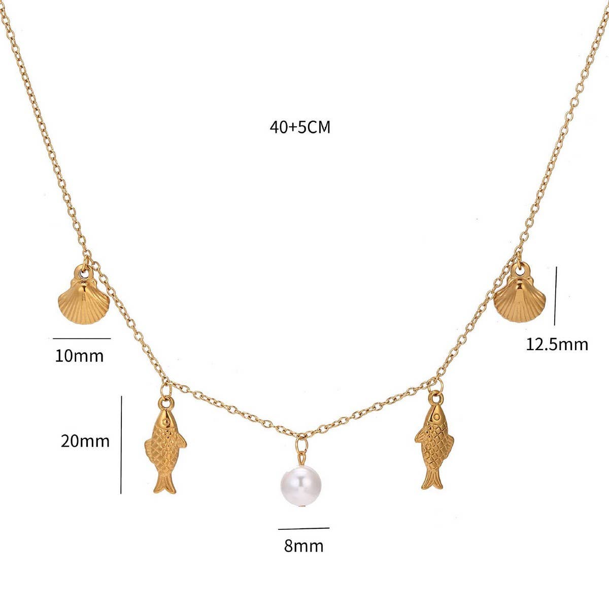 SUMMER BEACH STYLE SHELL PEARL CLAVICLE NECKLACE_CWMM5713