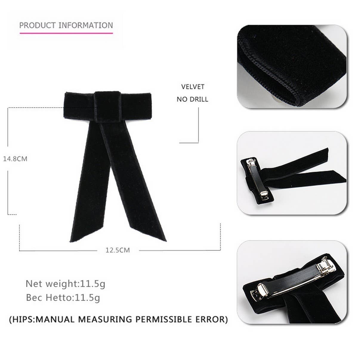 HAIRBAND FABRIC BOW HAIRPIN HAIR ACCESSORIES_CWAHA4407