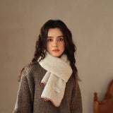 SOLID WOOL BLEND KNIT SCARF COLOR BLOCKED TRIM_CWASC2291