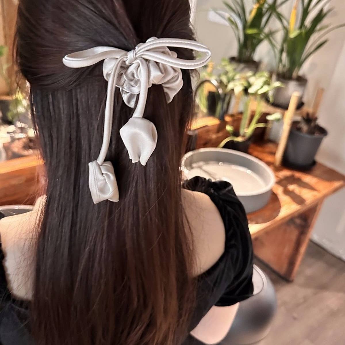 SIMPLE FLOWER BUD BOW HAIR ROPE_CWAHA1100