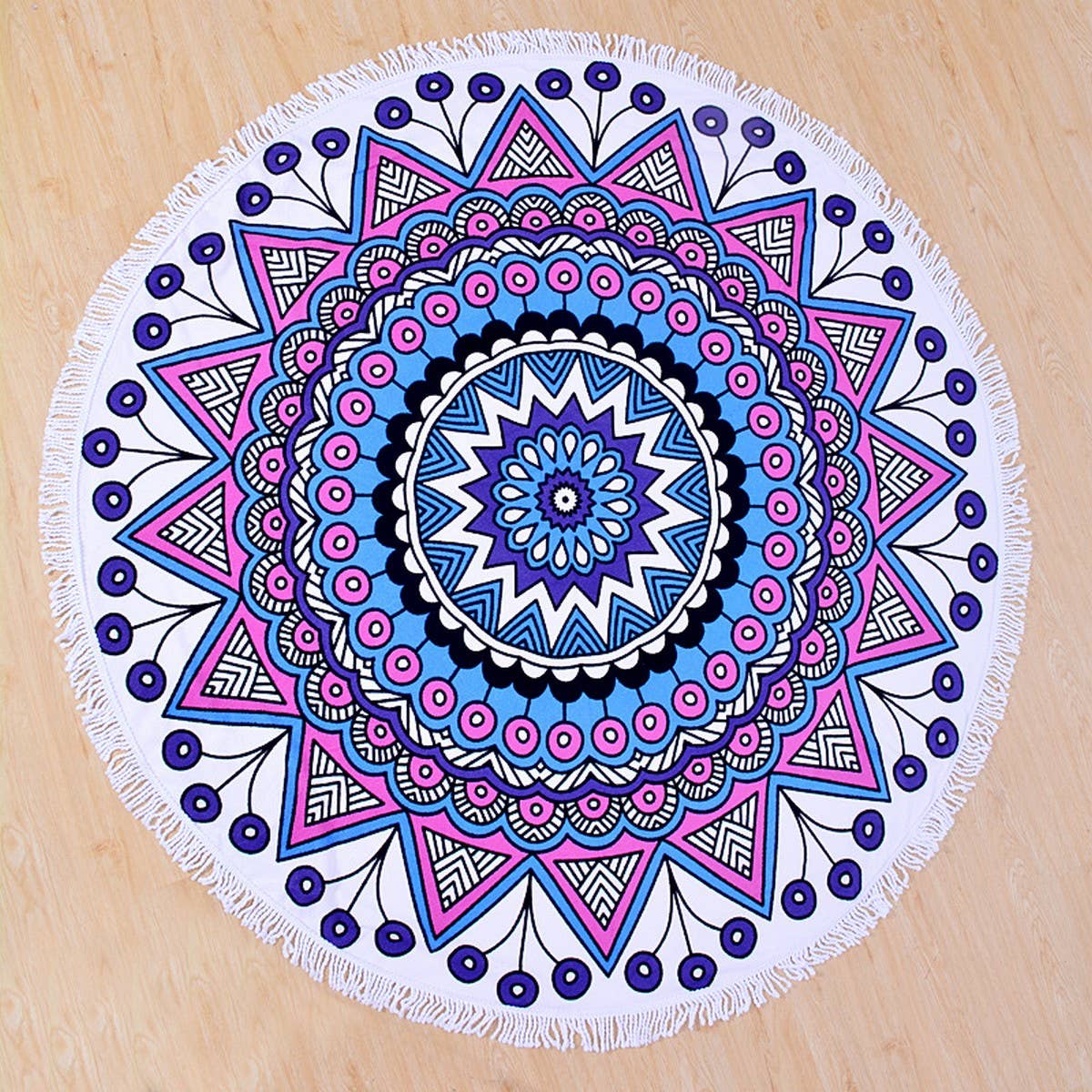 ROUND MICROFIBER TASSEL BEACH TOWEL BLANKET_CWMM7602