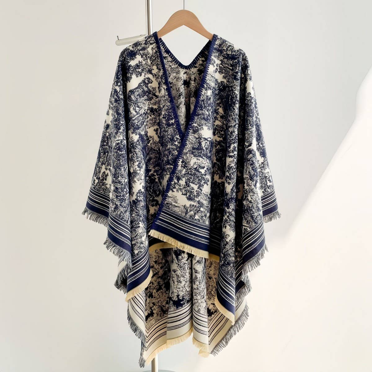 All-Season Warm Shawl Women Thick Poncho Cape_Cwocasl00081