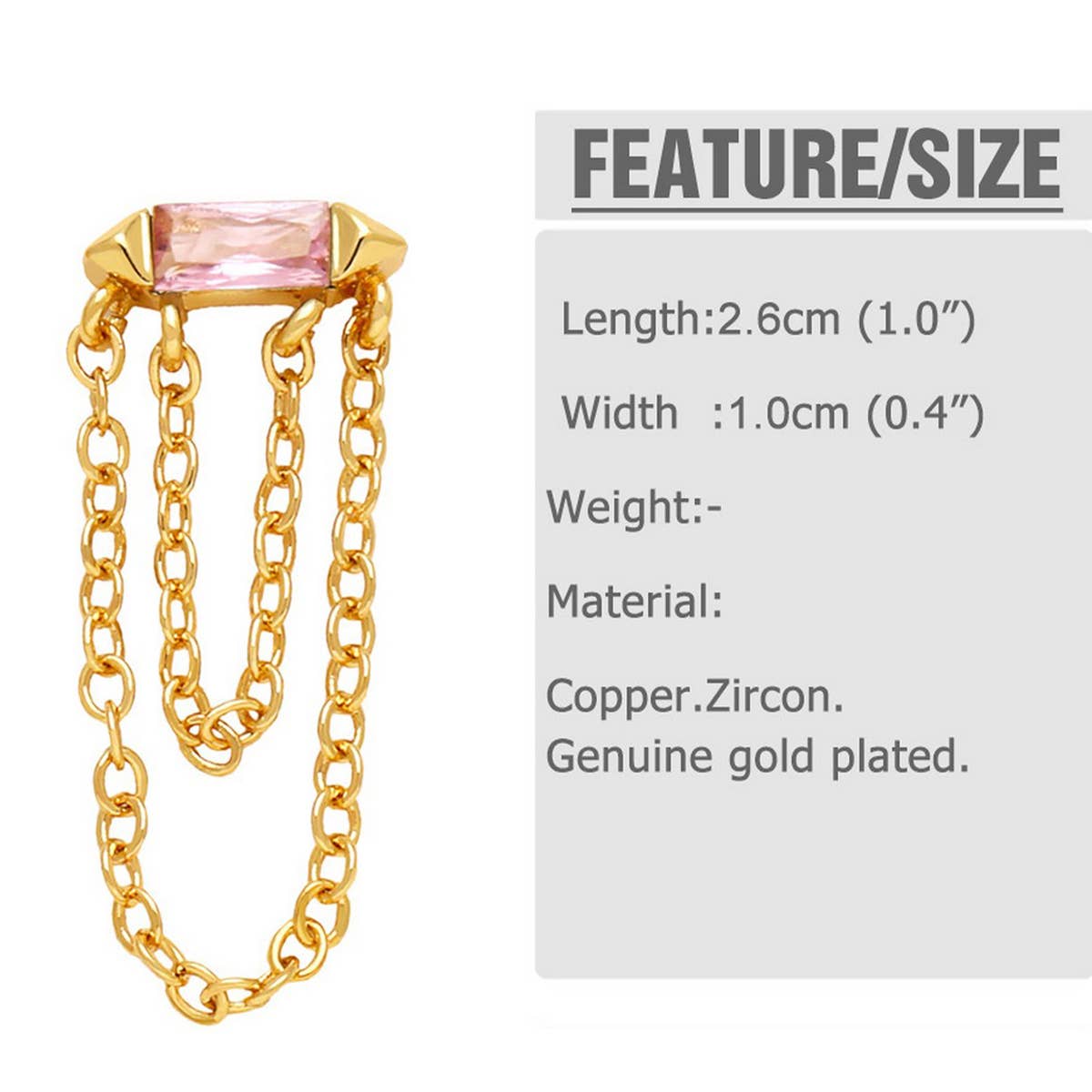 COLORED ZIRCON CHAIN TASSEL EARRINGS_CWAJE1020