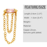 COLORED ZIRCON CHAIN TASSEL EARRINGS_CWAJE1020