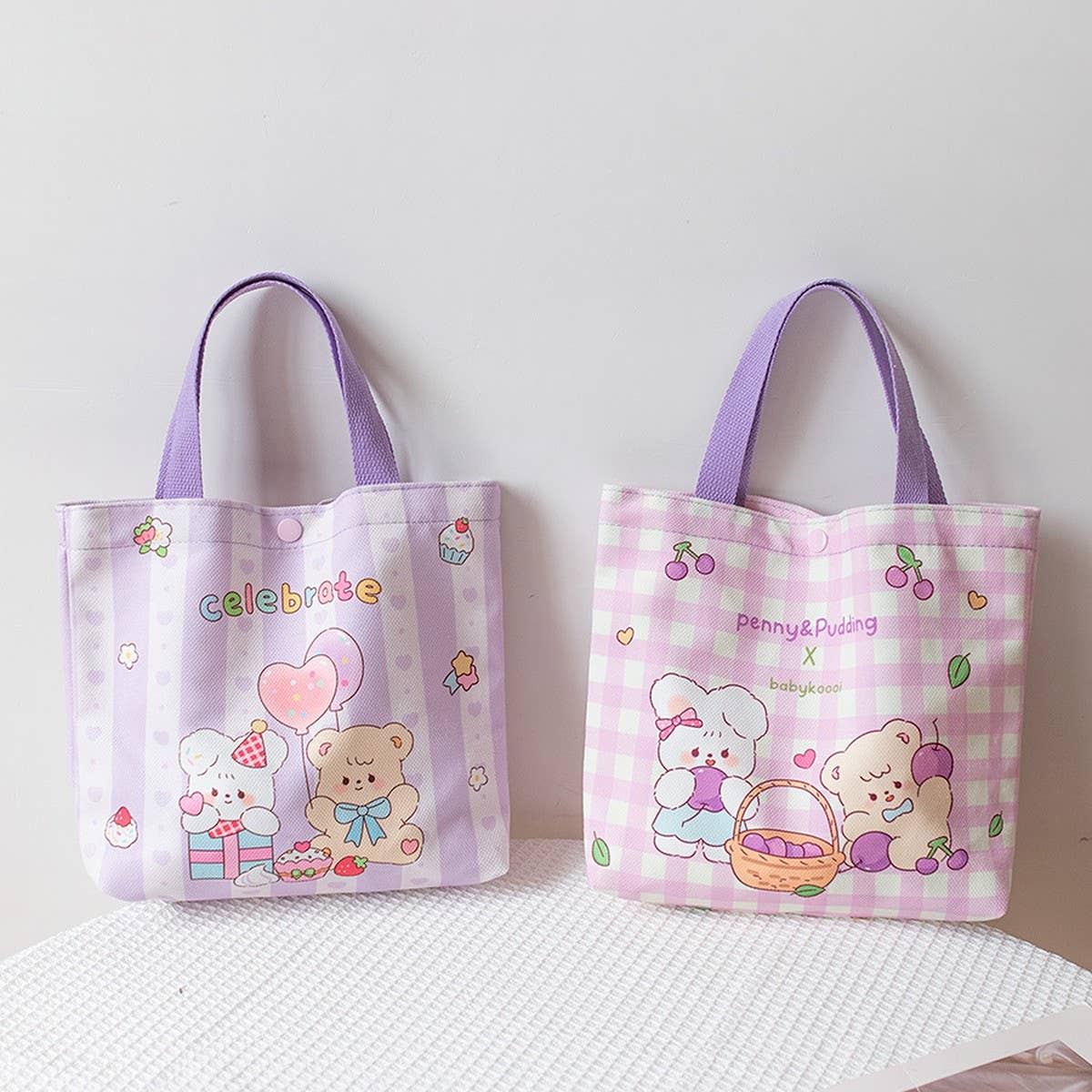 CUTE PRINTED LUNCH TOTE BAG FOR STUDENTS OFFICE_CWAB5664
