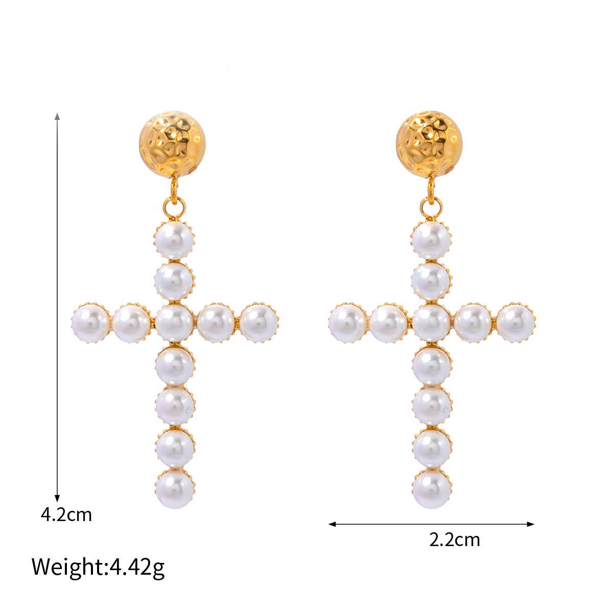 PEARL CROSS VERSATILE 18K GOLD EARRINGS_CWAHA0904