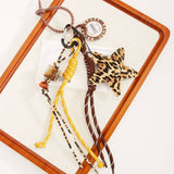 RETRO LEOPARD STAR KEYCHAIN WITH BEADS CHIP_CWMM7624