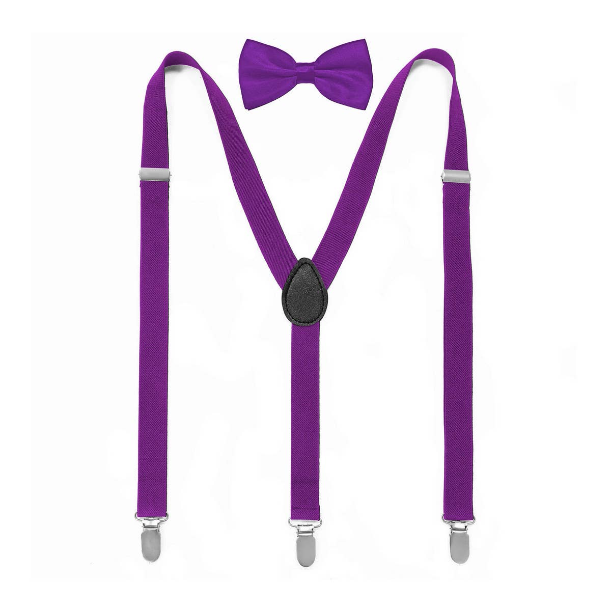 MULTICOLOR SOLID COLOR SUSPENDER CLIP BOW TIE SET_CWMM1105