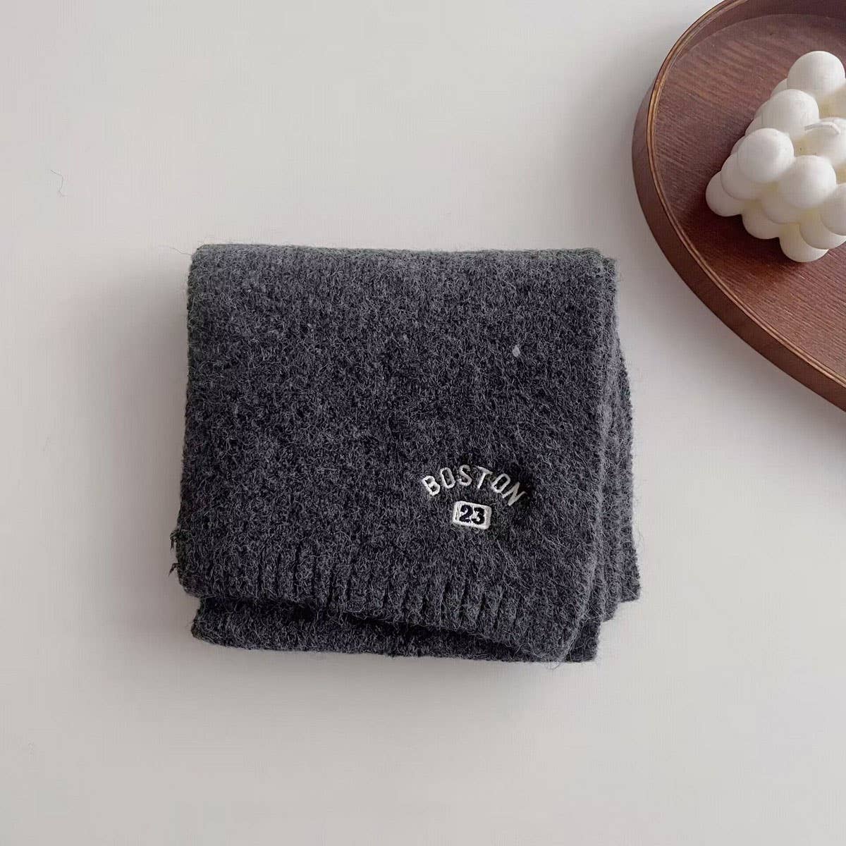 EMBROIDERED WOOL SCARF FOR KIDS WINTER WARMTH_CWASC2107