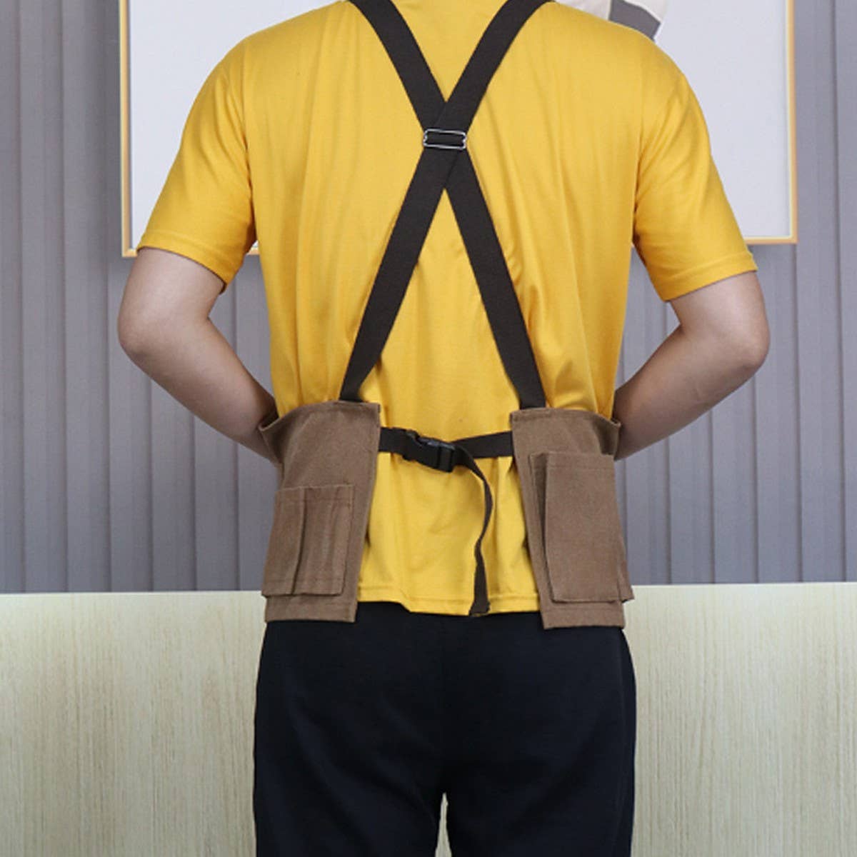 Cwmm1823_Thickened Canvas Multifunctional Pocket Work Apron