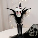 FEATHER SKULL PUMPKIN HALLOWEEN BOUQUET PICK_CWMM9875