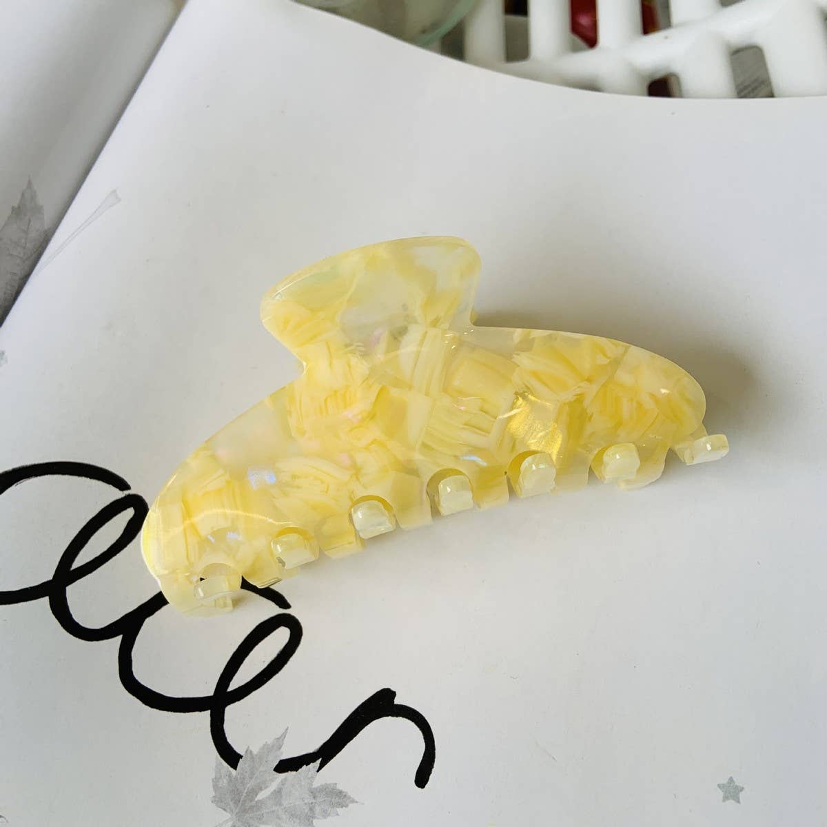 COLORFUL FLORAL ACETATE HAIR CLAW LARGE CHIC CLIP_CWAHA2155