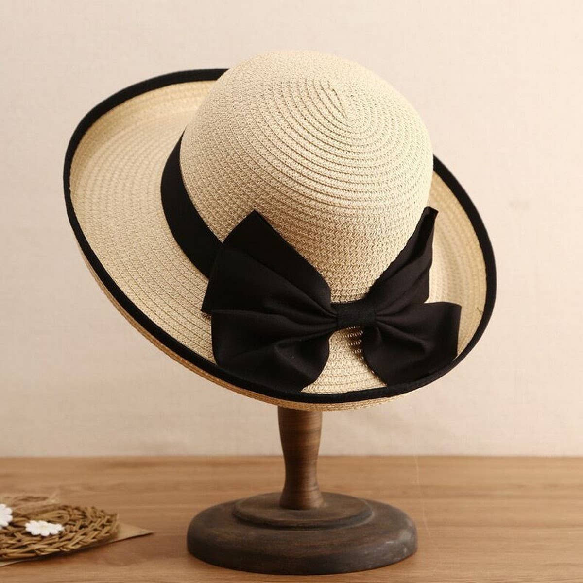 SUMMER EXQUISITE BEACH SUN PROTECTION STRAW HAT_CWAH3435