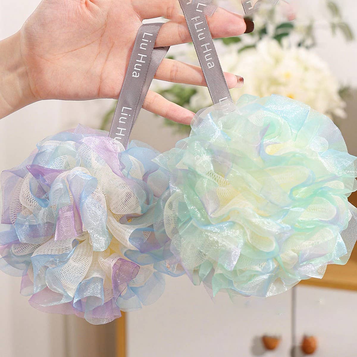 SOFT AND COLORFUL BATH BUBBLE BALL BATH POUF_CWMM3327