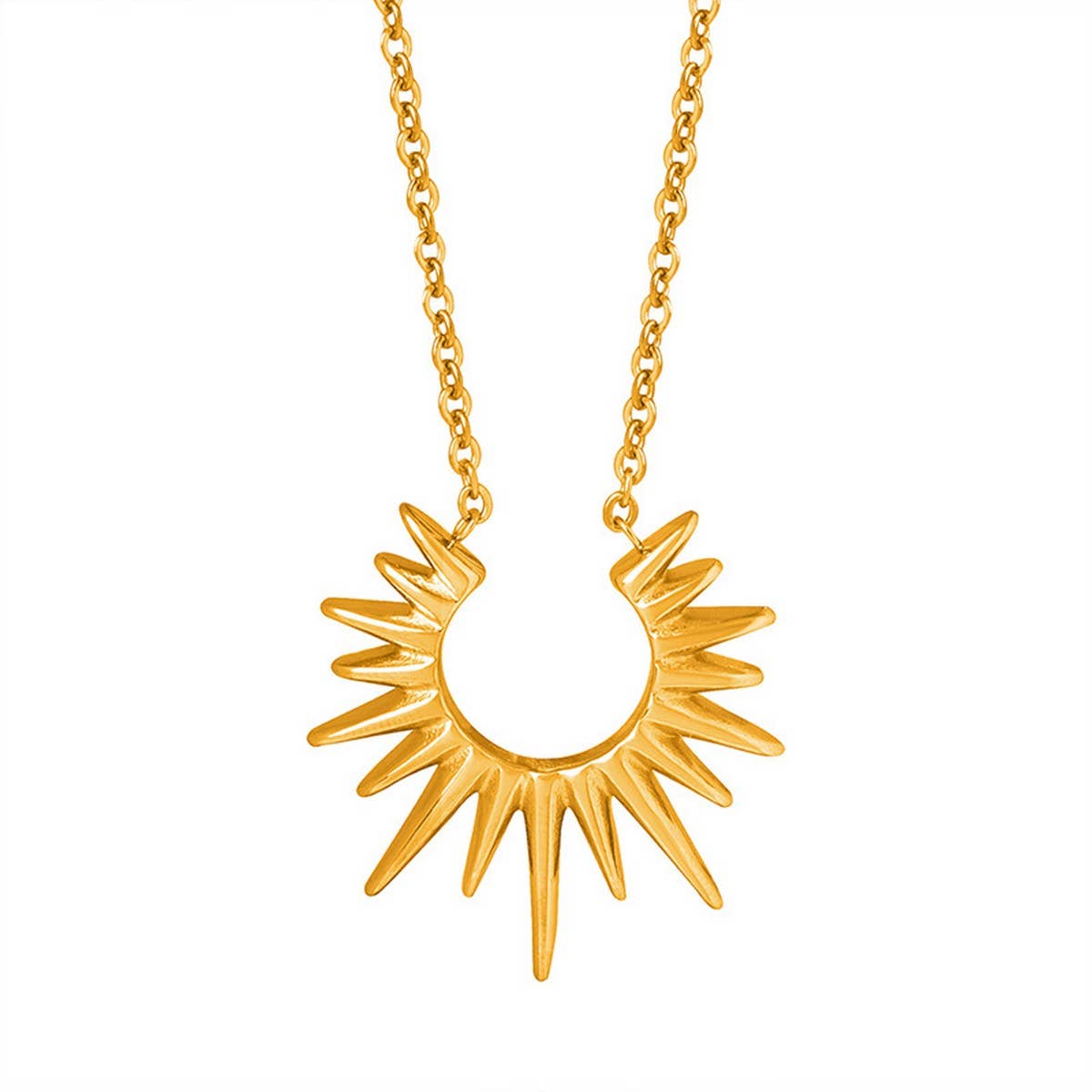 SUNFLOWER TITANIUM STEEL NECKLACE JEWELRY_CWAJE1083